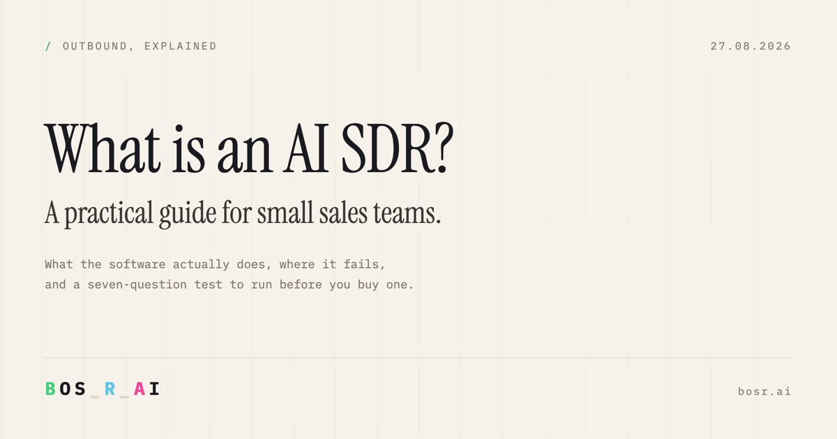 What Is an AI SDR? A Practical Guide for Small Sales Teams